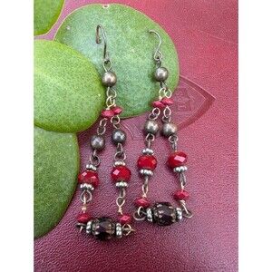 Vintage Bohemian Red Dangle Earrings